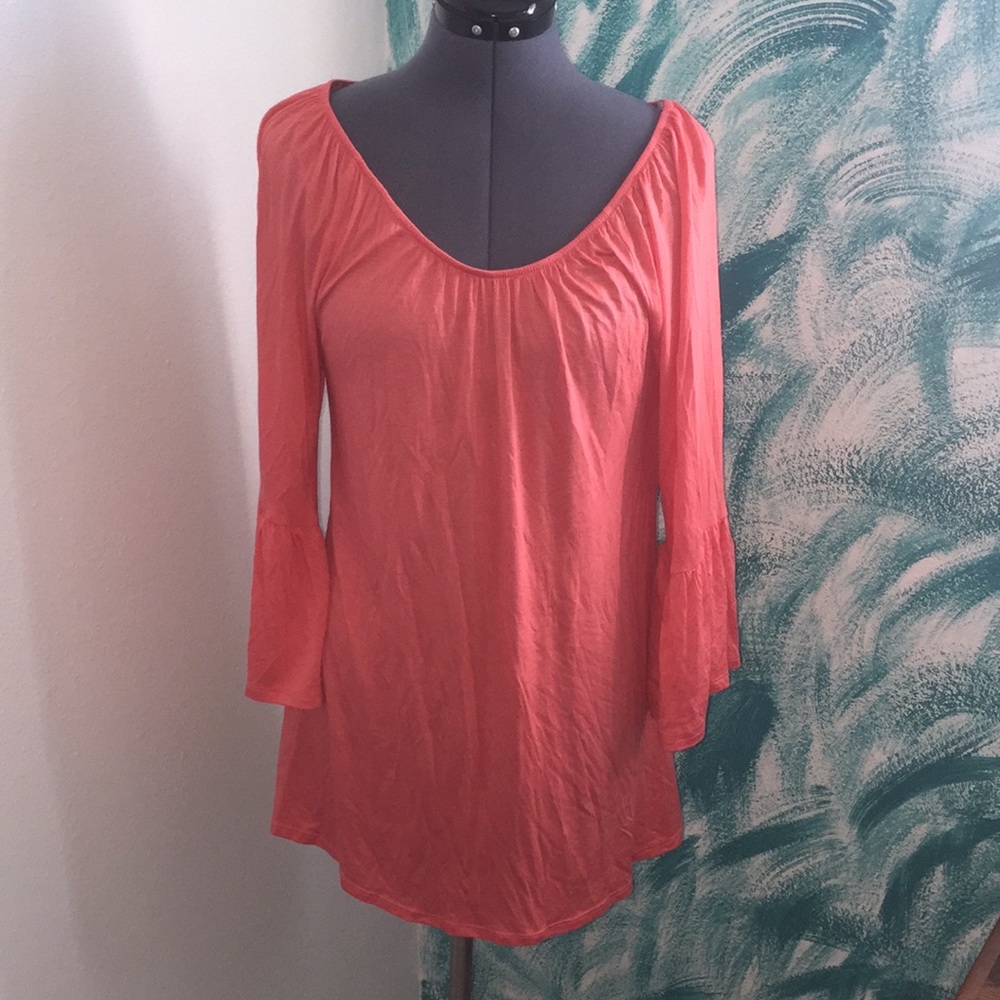 Coral Off Shoulder Top